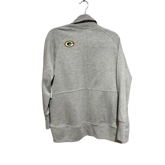 WEAR by Erin Andrews Womens Gray GB Packers Sherpa Open Front Cardigan Jacket L - Picture 2 of 12